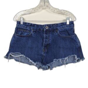 Free People Denim Cut Off Shorts Womans Size 28 Blue Dark Wash